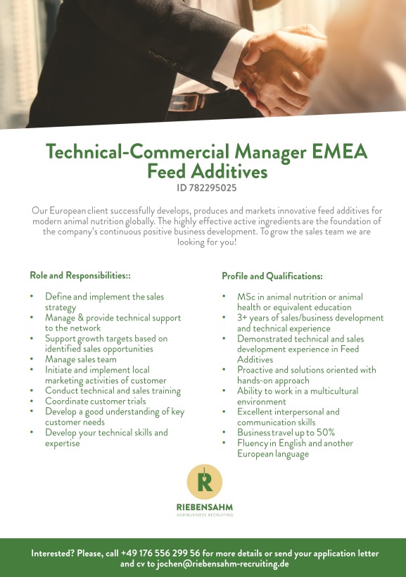 Technical-Commercial Manager EMEA Feed Additives
