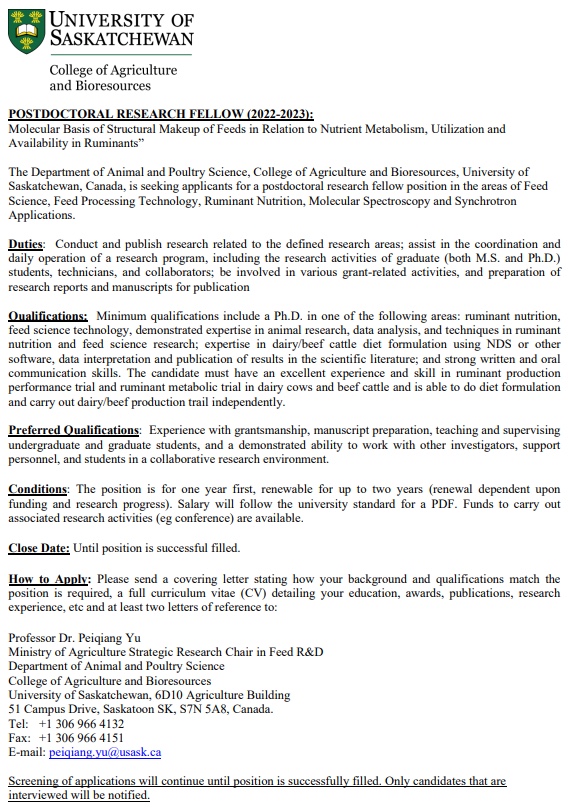 Postdoctoral research fellow